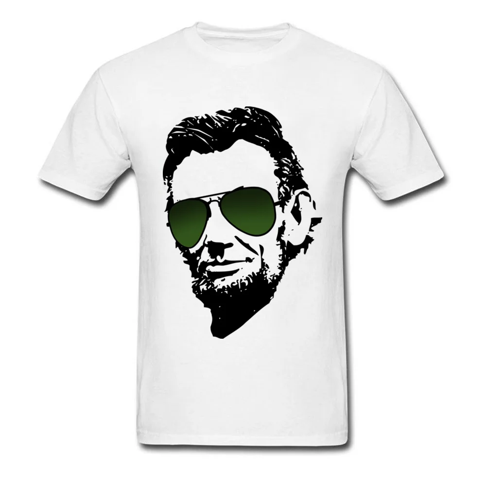 Нормальная крутая Мужская футболка Abe Lincoln in aviators модные хлопковые Топы И