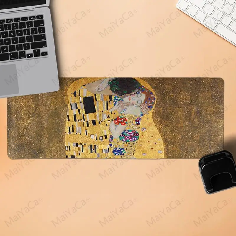 

MaiYaCa Vintage Cool the kiss Gustav Klimt Painting Big Mouse Mat Computer Mousepad for cs dota 2 LOL free mouse pad