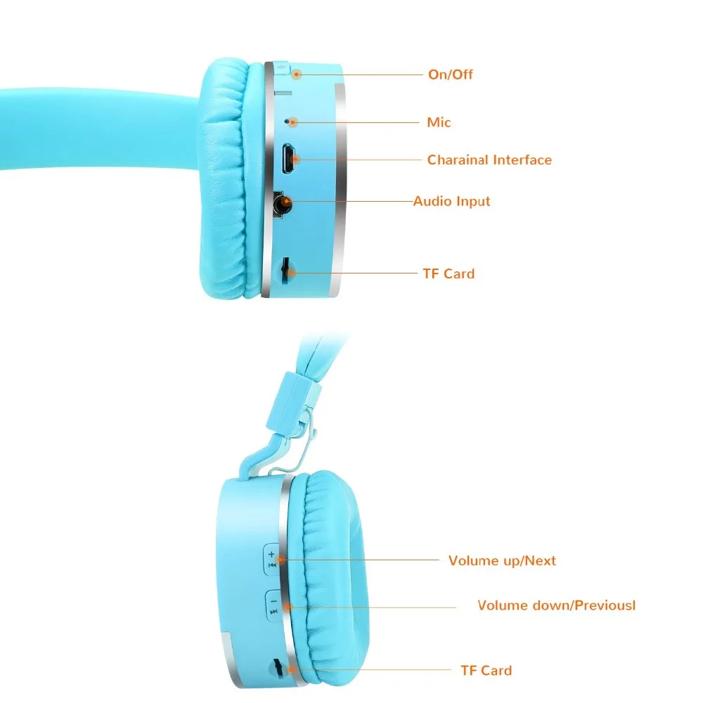 Bluetooth Беспроводные Проводные наушники Складная гарнитура для детей и взрослых