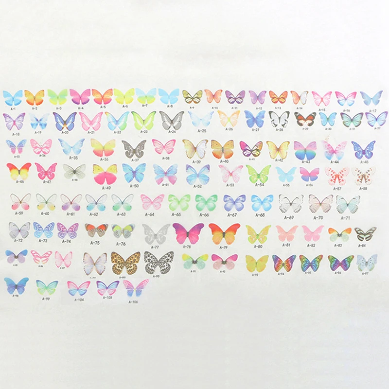 3D DIY Fashion 10pcs 3cm Natural Style Fabric Hollow Butterfly Charm Nail Decoration Nail Art Jewelry Nail Art Accessories