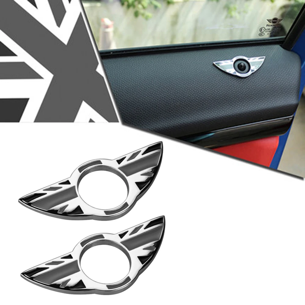 

2pcs Zinc Alloy Interior Window Door Lock Pin Decoration Sticker Emblem Decals for Mini Cooper One R55 Clubman R56 R57 R58 R59