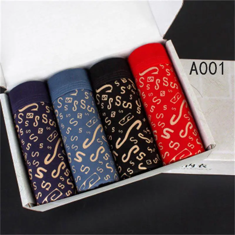 4pieces men's cotton plain underwear gift box four angle pure color pants wholesale | Мужская одежда