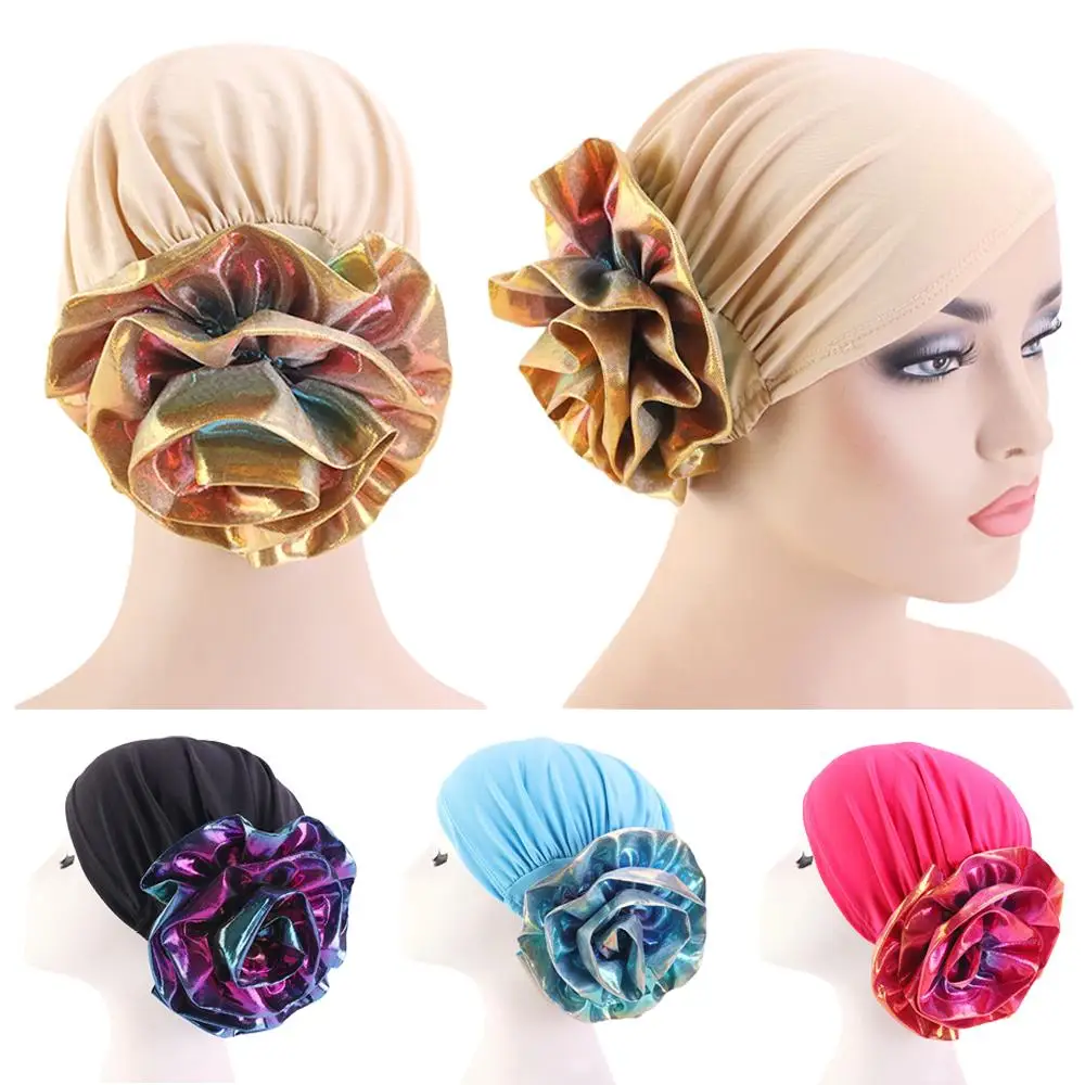 

Muslim Women Flower Hat Turban India Hat Headscarf Cover Hair Loss Hat Chemo Cancer Cap Bonnet Islamic Beanies Skullies Fashion