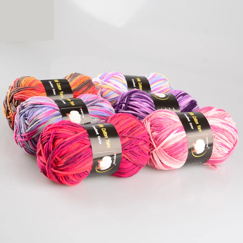 100 г = 1 шт. цветная пряжа из молочного хлопка шерстяная для вязания крючком свитер