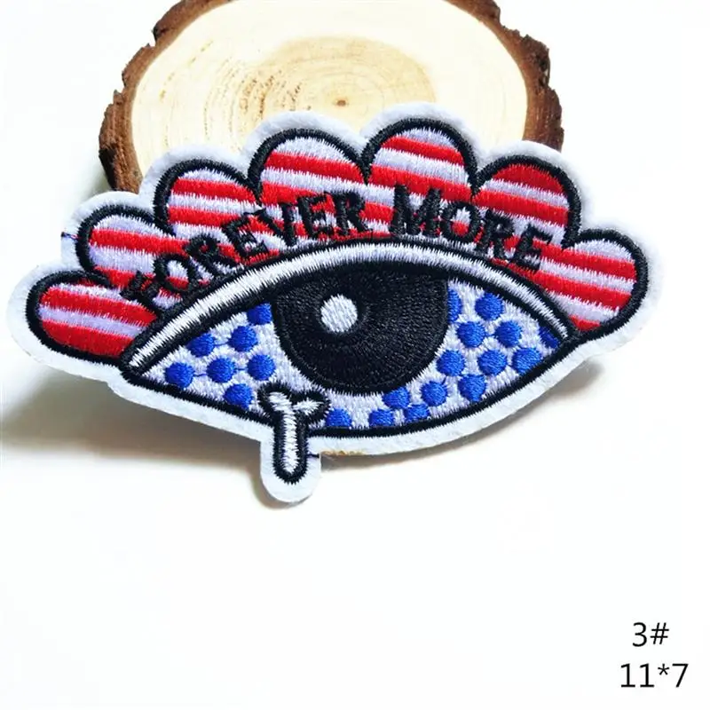 10 шт./компл. Вышивка Патчи мультфильм перья глаза узор железа на патч Жетоны шить