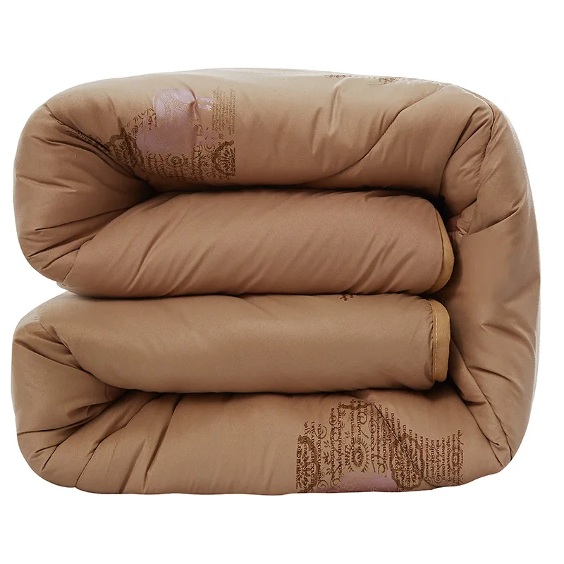 Зимнее стеганое одеяло из 100% чистой шерсти с наполнителем хлопка двуспальный