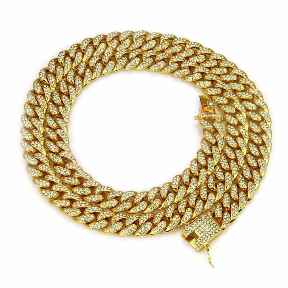 Мужской чокер Quavo Gold PT из кубинской цепи Майами объемное колье с кубинским