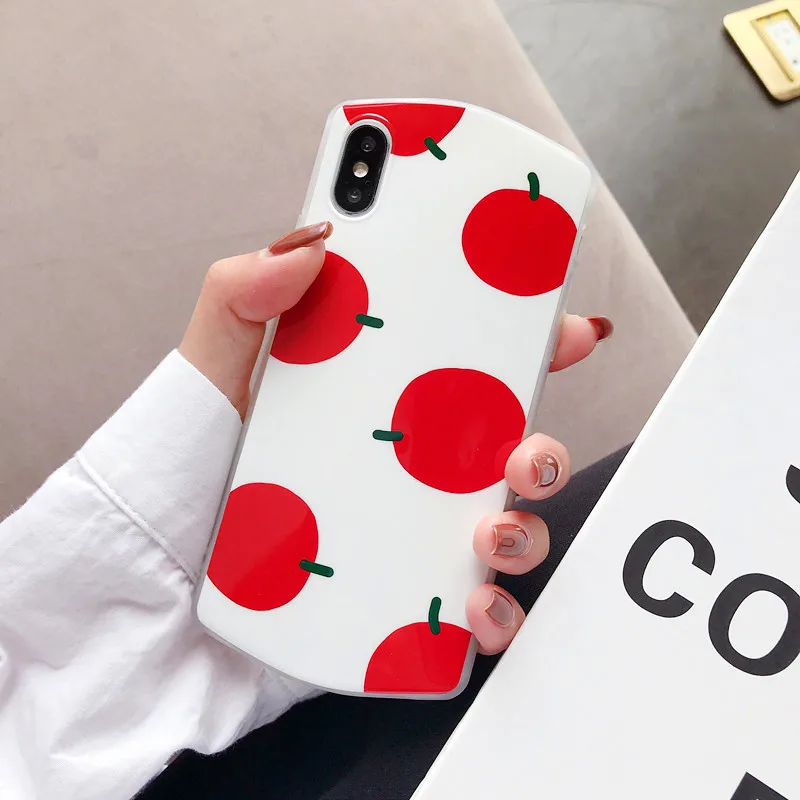 Летний чехол с рисунком фруктов для iPhone 7 8 Plus X XR XS MAX Cute tangerine мягкие чехлы