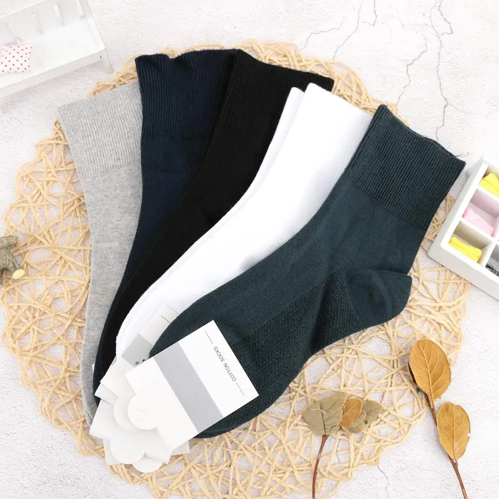 

1 пара, 5 видов цветов, мужские носки, однотонные, хлопковые, деловые, повседневные носки, теплые, мягкие, дышащие, мужские носки