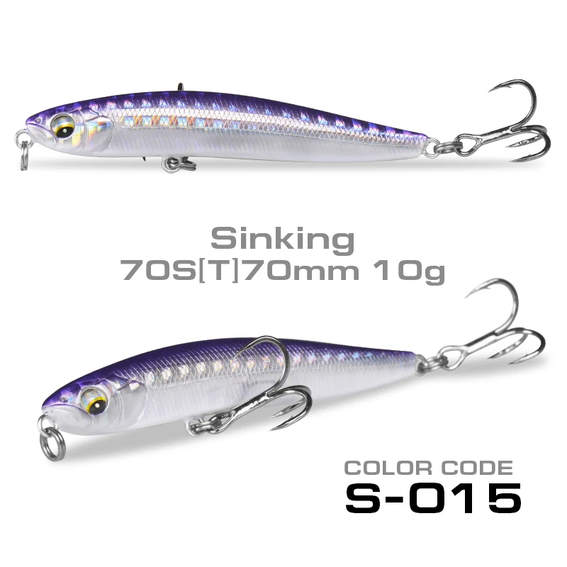 70ST SinKing S015 SFT рыболовные приманки 90 мм 7,5g 17g 70 мм 4,3g 10 ghard карандашные приманки плавающий/опускается на дно искусственные морской окунь приманка для рыбы - Цвет: 70ST SinKing S015