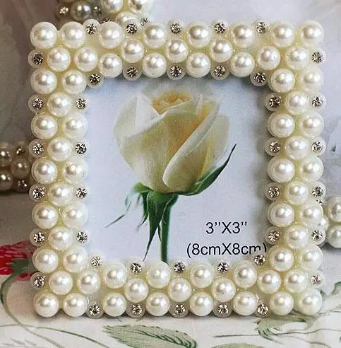 Фоторамка с симпатичным Купидоном и белым жемчугом из АБС пластика