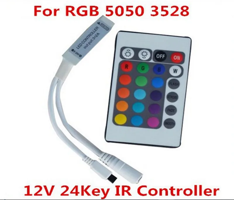 1 шт. мини пульт дистанционного управления на 24 клавиши RGB ИК 4 контакта разъем для