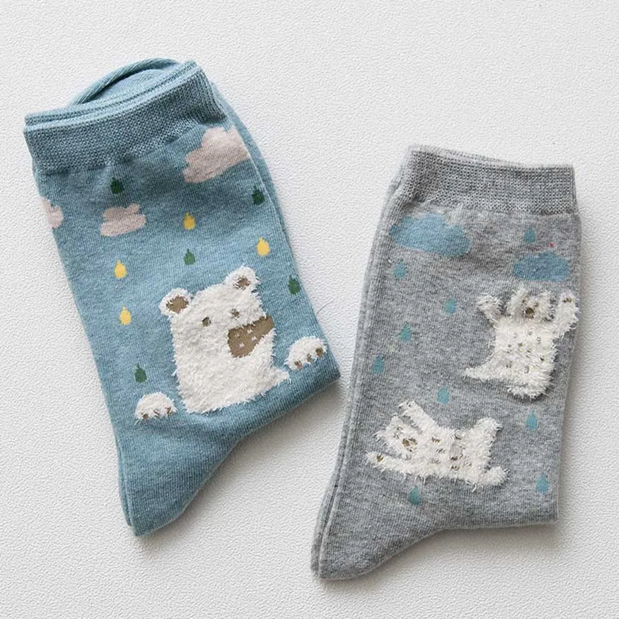 [COSPLACOOL] 2 пары теплых японских носков с рисунком животных женские носки в стиле