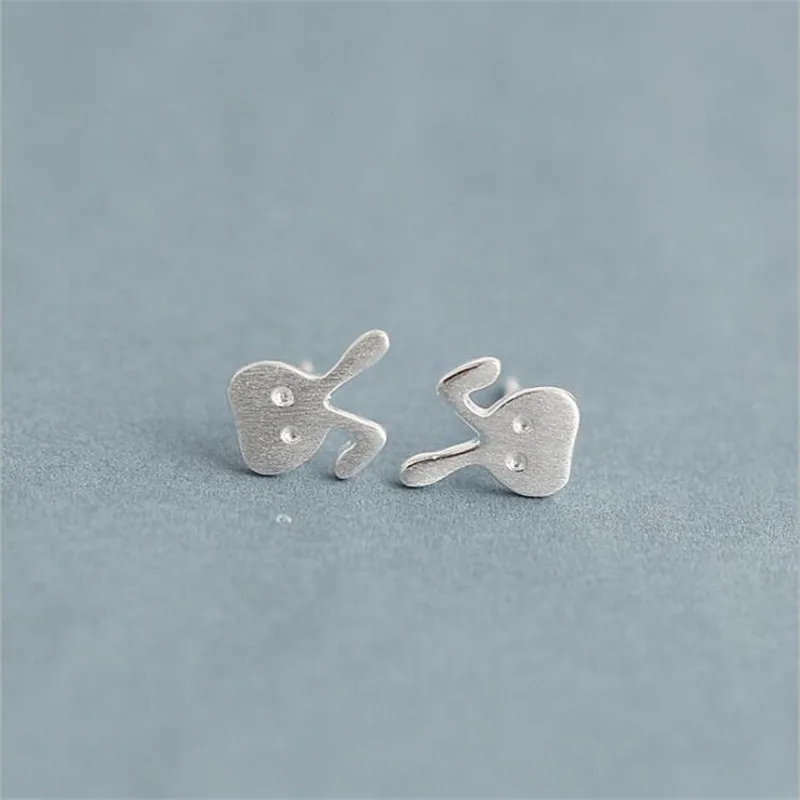New Simple White Rabbit Silver Plated Jewelry Personality And Lovely Brushed Animal Stud Earrings E260 | Украшения и аксессуары
