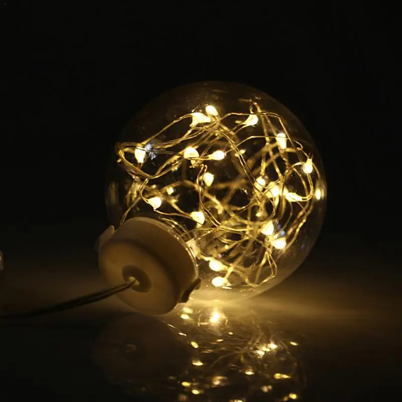 A Творческий 10LED 1 шт. пузырь Стекло желая мяч Медный провод свет шнура 3 В Батарея украшения Рождественские строка Шторы огни - Испускаемый цвет: A