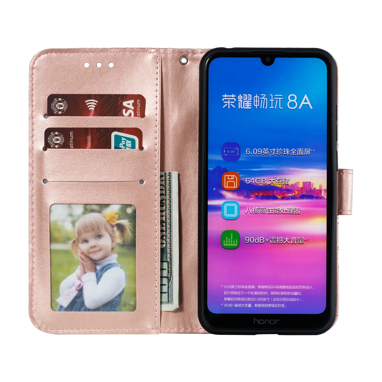 3D цветок кожаный флип чехол для Huawei Honor 8S 8A 8C 8X V20 Коврики 20 7C 7A Pro 10 P30 Lite Y9 Y6 Y7 Y5 JAT-L29 чехол