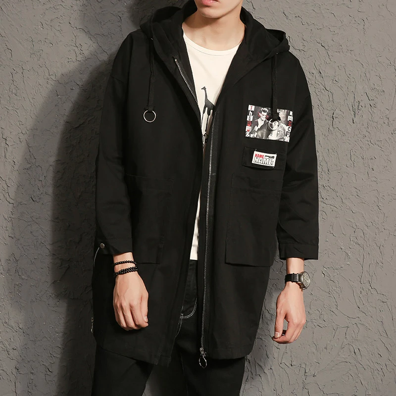 Мужские Повседневное письма печатаются с капюшоном 100% хлопок на осень и зиму