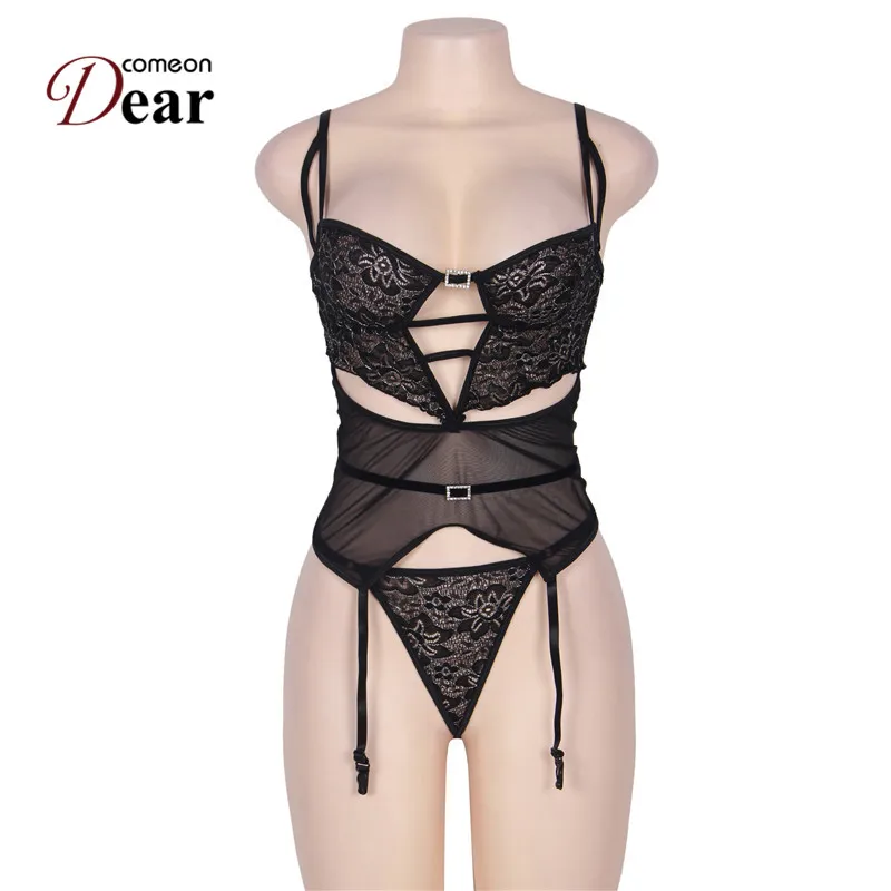 Comeondear женское сексуальное нижнее белье комбинация с бретельками кружевная порно