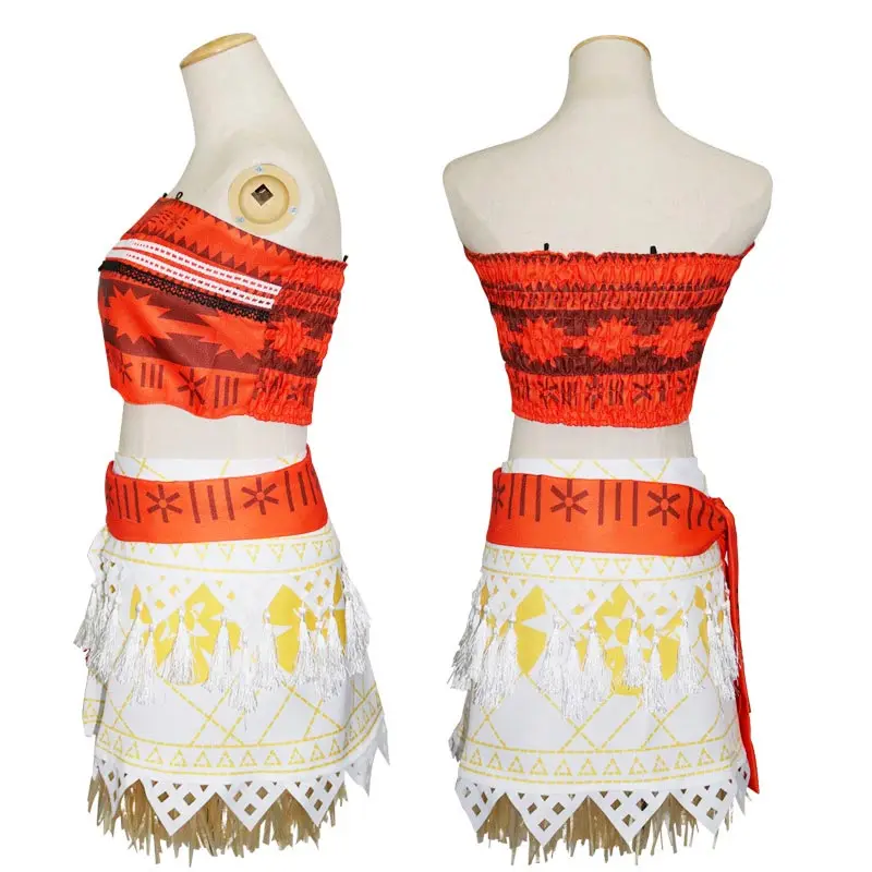 Женский/детский костюм Ваяна/Моана маскарадный принцессы Ваяны с ожерельем на