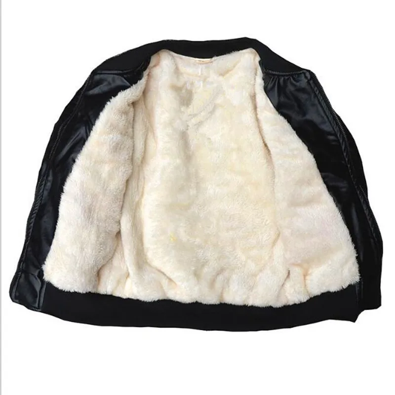 2017 GLXN Kids boy's PU warm leather faux fur hooded jacket coat hot down parkas thicken boys outerwear thickened |