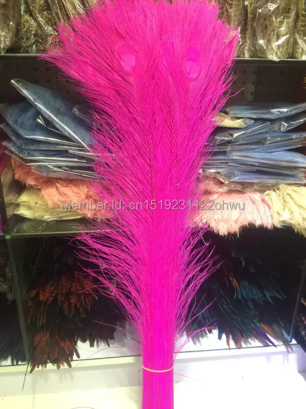 

New! Free shipping wholesale 100 pcs / lot high-quality Rose peacock feathers, 75-80cm / 30-32 "DIY jewelry decoration