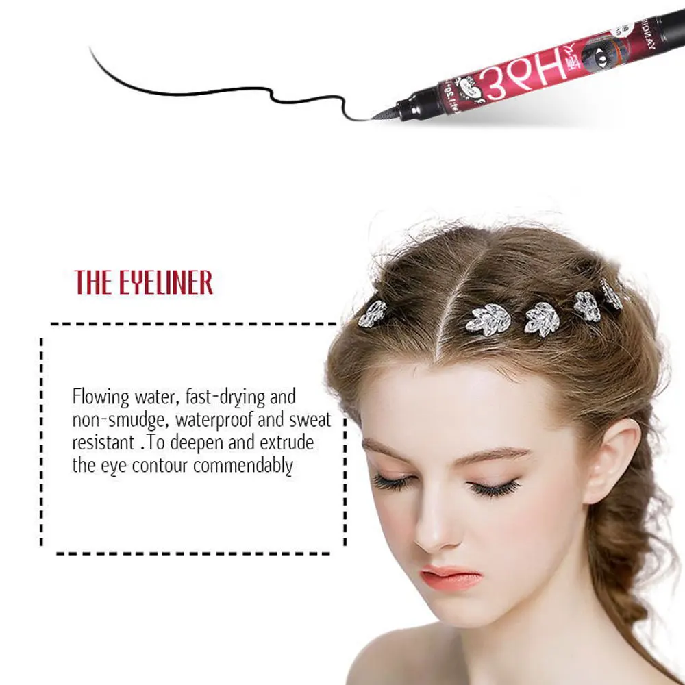1 шт. 2 в 1 водостойкая жидкая подводка для глаз Make Up beauty Comestics Стойкая подводка для глаз карандаш для макияжа инструменты для теней для век цвета
