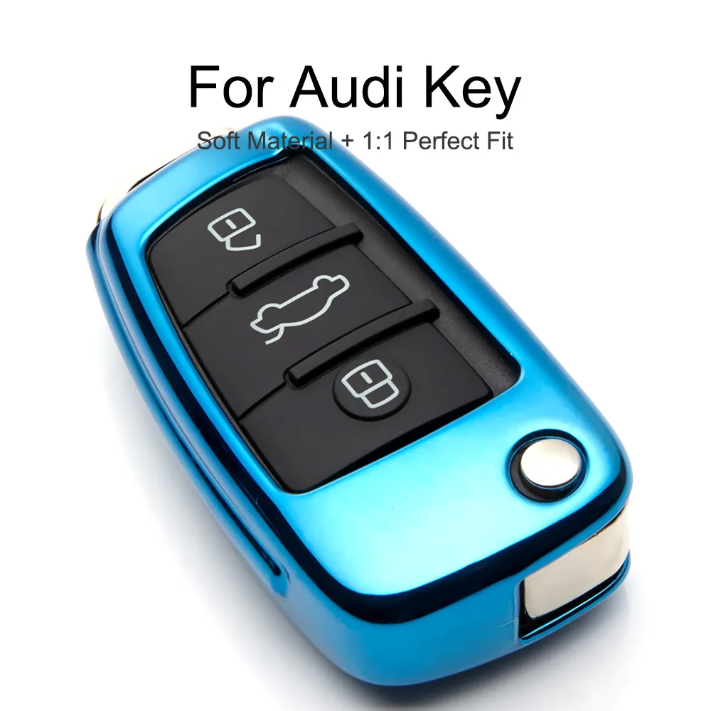 KUKAKEY 6 цветов TPU чехол для ключей автомобиля Audi Sline A3 TT A5 Q3 Q5 A6 C5 C6 A4 B6 B7 брелок для ключей