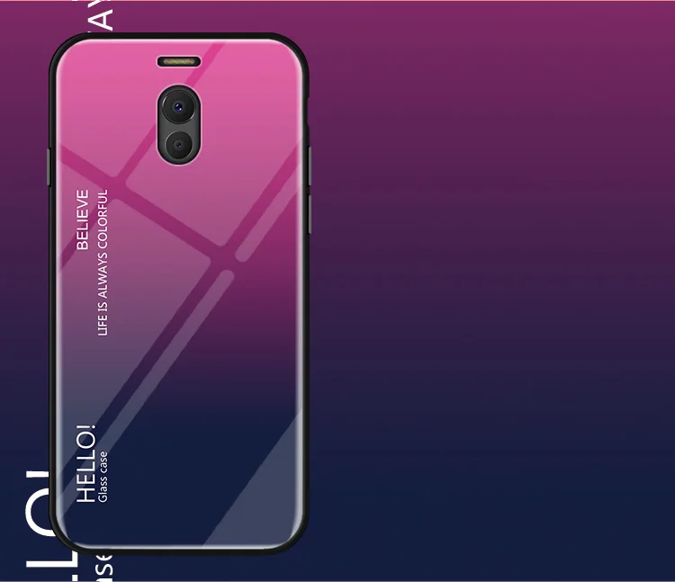 Fo Meizu M6 Note чехол Роскошный Жесткий закаленное стекло модный градиентный защитный чехол для Meizu Note 6 полное покрытие оболочка - Цвет: Rose Pink