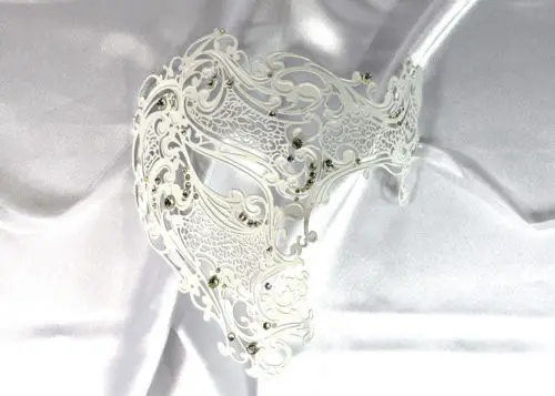 Мужская/Женская/Мужская металлическая филигранная полумаска в виде черепа для