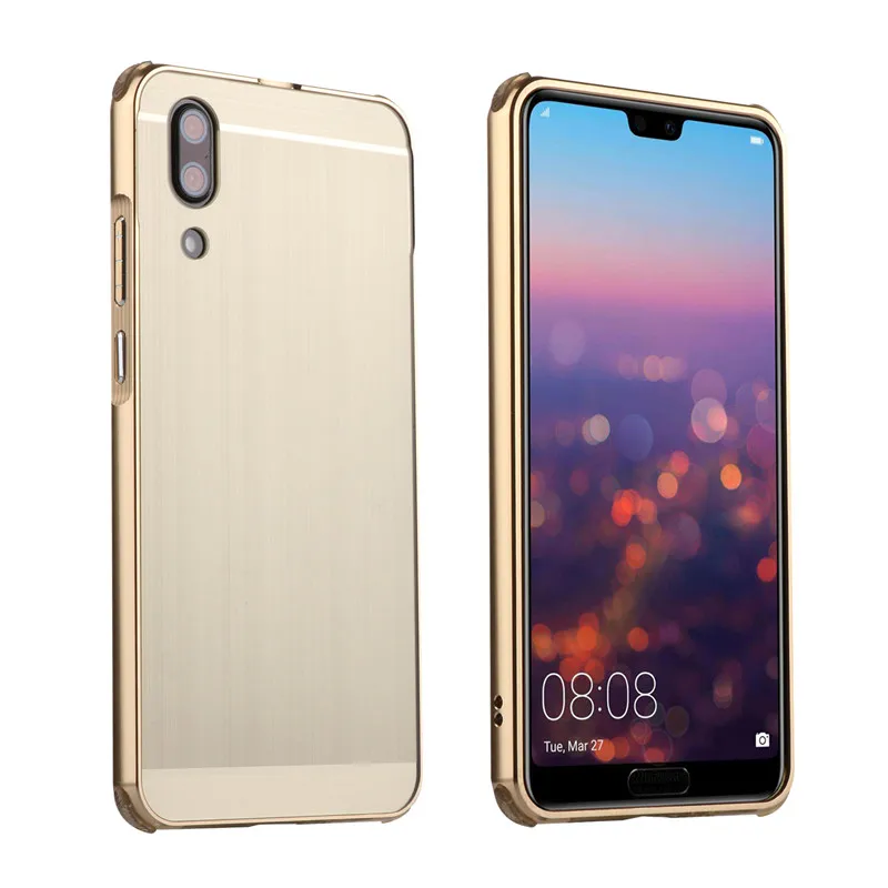 Huawei P20 EML-L29 EML-L09 EML-L22 покрытие корпуса металлический чехол-бампер с щеткой для задней крышки, Твердый Чехол для huawei P20 жнвлп L29 L09 L22