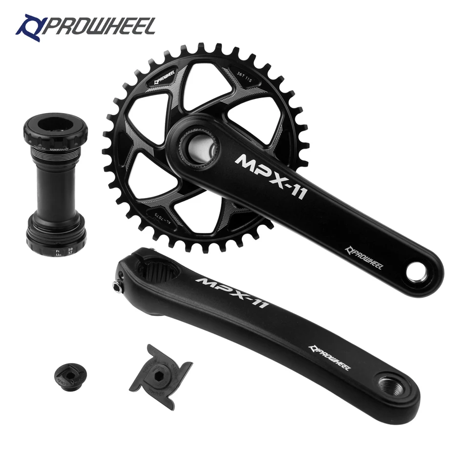 Комплект кривошипов PROWHEEL нижний кронштейн BB 170 мм 36 т полые зубья GXP 9/10/11 скоростей