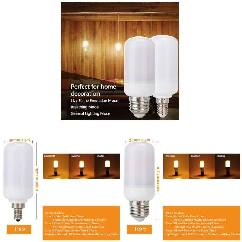 LED эффект пламени имитация природы огнеупорный свет Кукуруза лампы E27