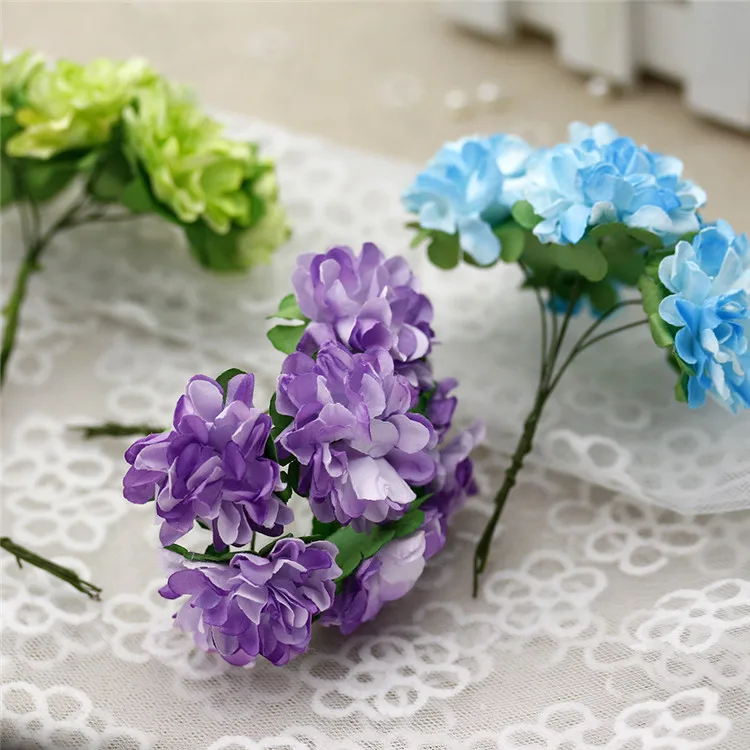 6 шт./лот Подарочная коробка с искусственным цветком и гвоздиками для