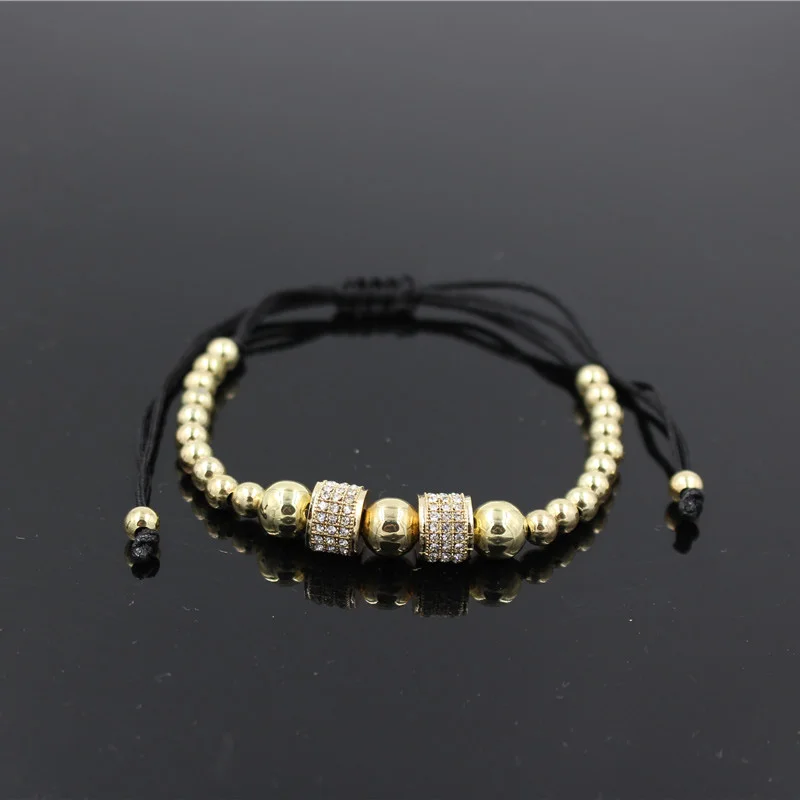 Gold 2 Round Модные Anil arjandas MACRAME ткань круглый трубчатый браслет Для мужчин штаны золотого цвета Цвет микро проложить циркониевые Бусы Браслеты с подвесками плетеный браслет ювелирные изделия - Окраска металла: Gold 2 Round