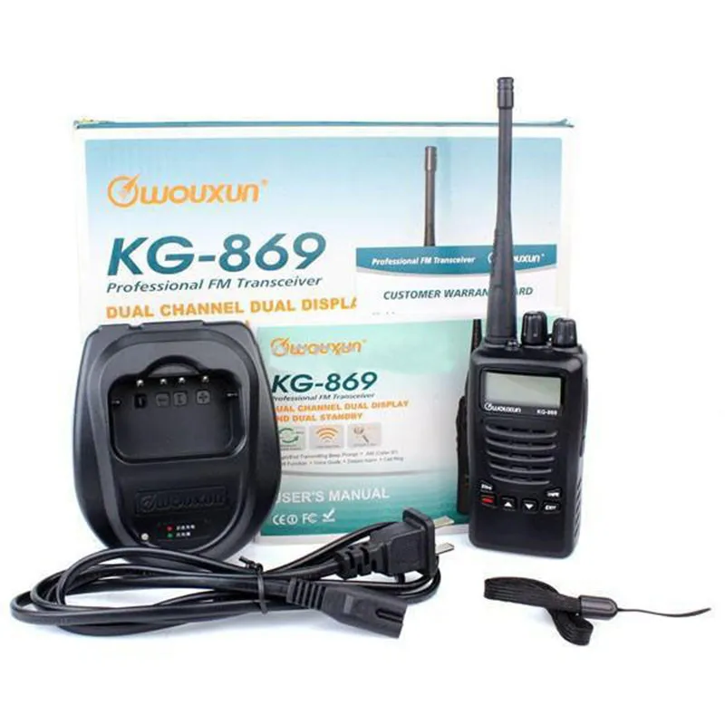 

New Walkie Talkie WOUXUN KG-869 400-470MHz 5W 199CH FM Radio Reverse Frequency Waterproof IP55 VOX Two Way Radio