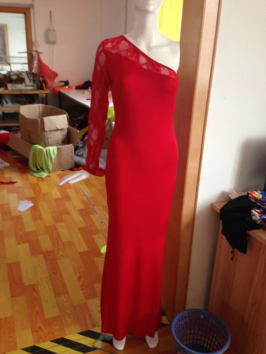 Foreign trade fashion explosion models series red lace dress Amazon sexy | Женская одежда