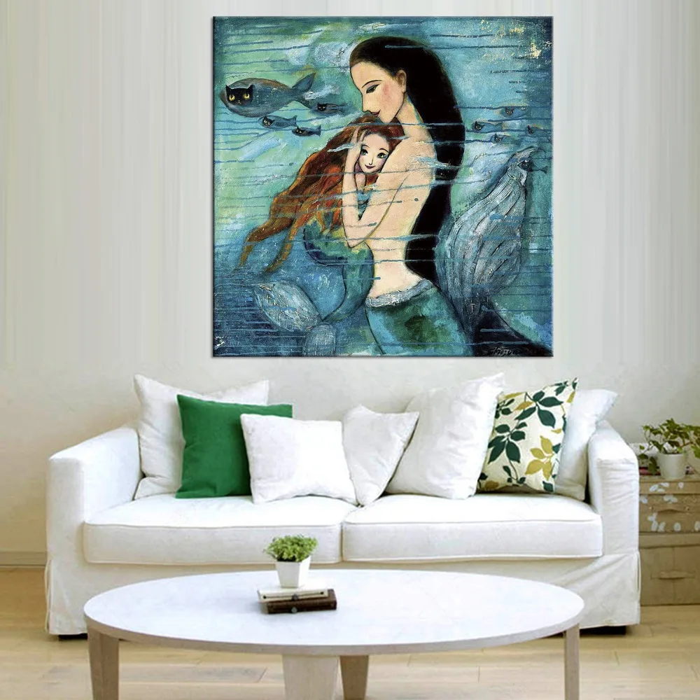 1 панель принты маленькой Русалочки Художественная печать на холсте украшение