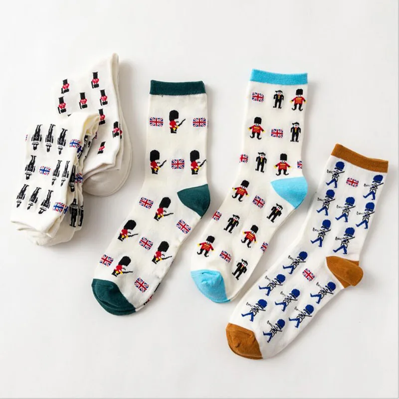 Женские Носки Huf, рисунок с героями мультфильмов, дышащие милые носки в британском стиле, подарки, носочки, женские повседневные носки, Хлопковая женская одежда