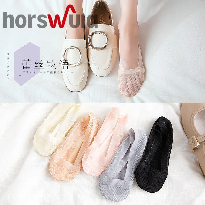 

5 пар, женские нескользящие носки-тапочки из дышащего хлопка