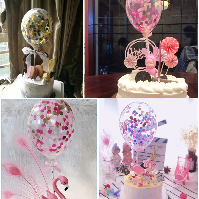 5 дюймовый шар в форме сердца банта конфетти топпер для торта украшение на день