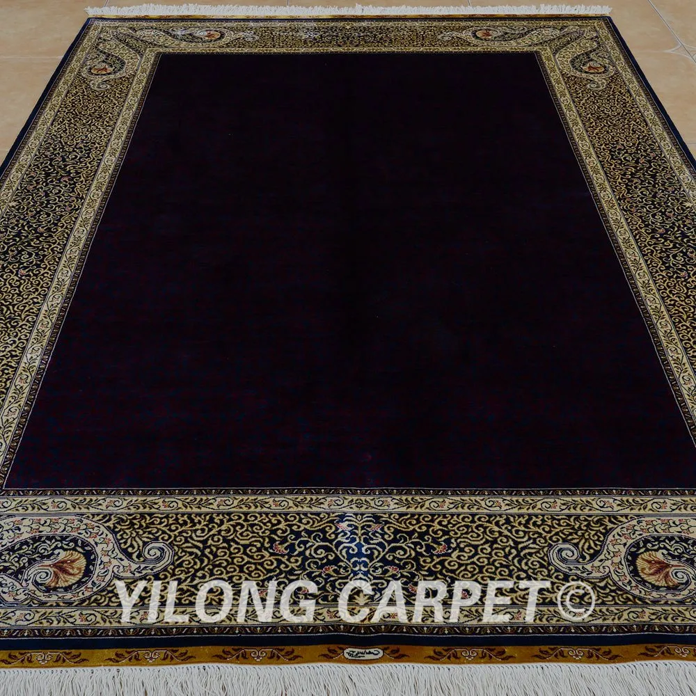 Шелковые турецкие ковры Yilong 5 'x 8' фиолетовый прямоугольный Восточный