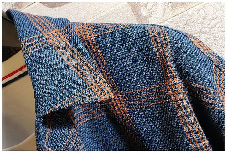 

Summer Men Three Quarter Sleeve Shirt Plaid Design Social Casual Men Dress Shirts