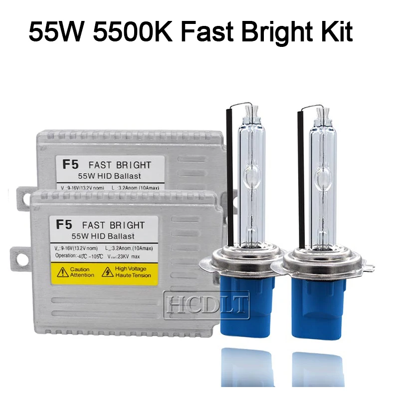HCDLT 1 комплект 55 Вт H1 H7 H11 9005 9006 HB3 HB4 D2H автомобильный ксеноновый HID AC 12V F5 Быстрый