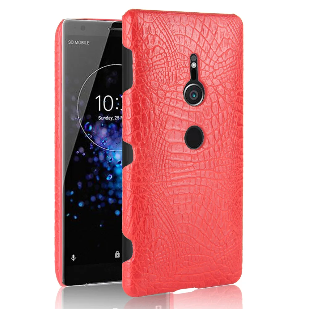 Чехол для Sony Xperia XZ2 с крокодиловым узором Жесткий из поликарбоната +