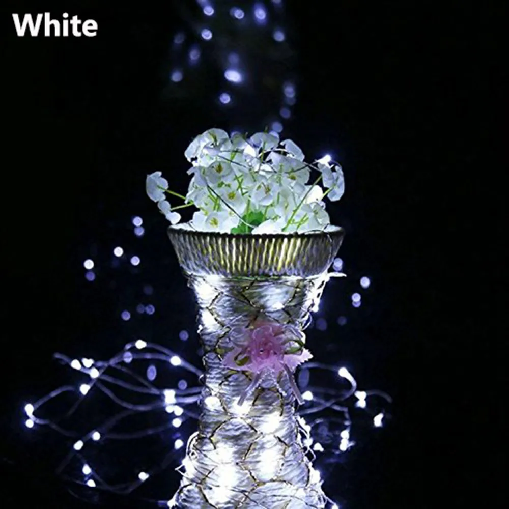 Сказочная гирлянда 1 м x10LED Солнечная пробка от бутылки вина Пробка медная