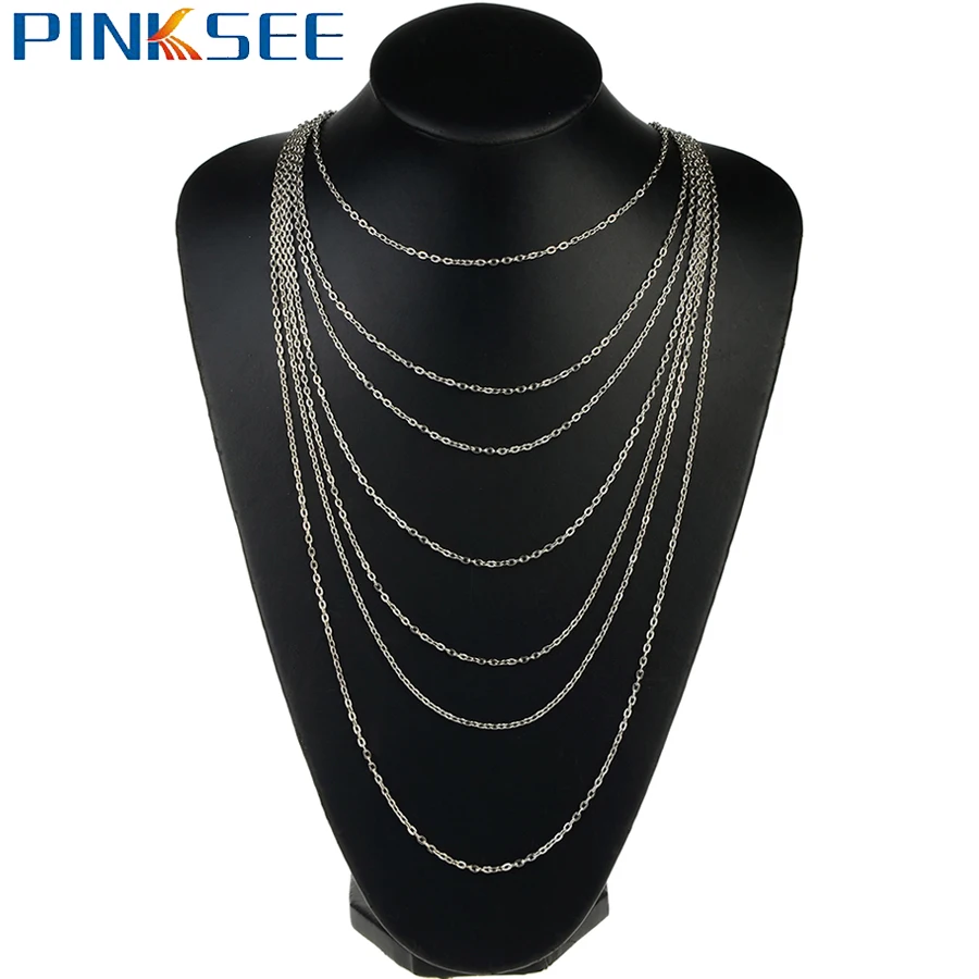 Retro Punk Multilayer Long Chain Necklace for Women Lady Multi Layers Silver Color Tassel Necklaces Sweater Maxi Jewlery | Украшения и