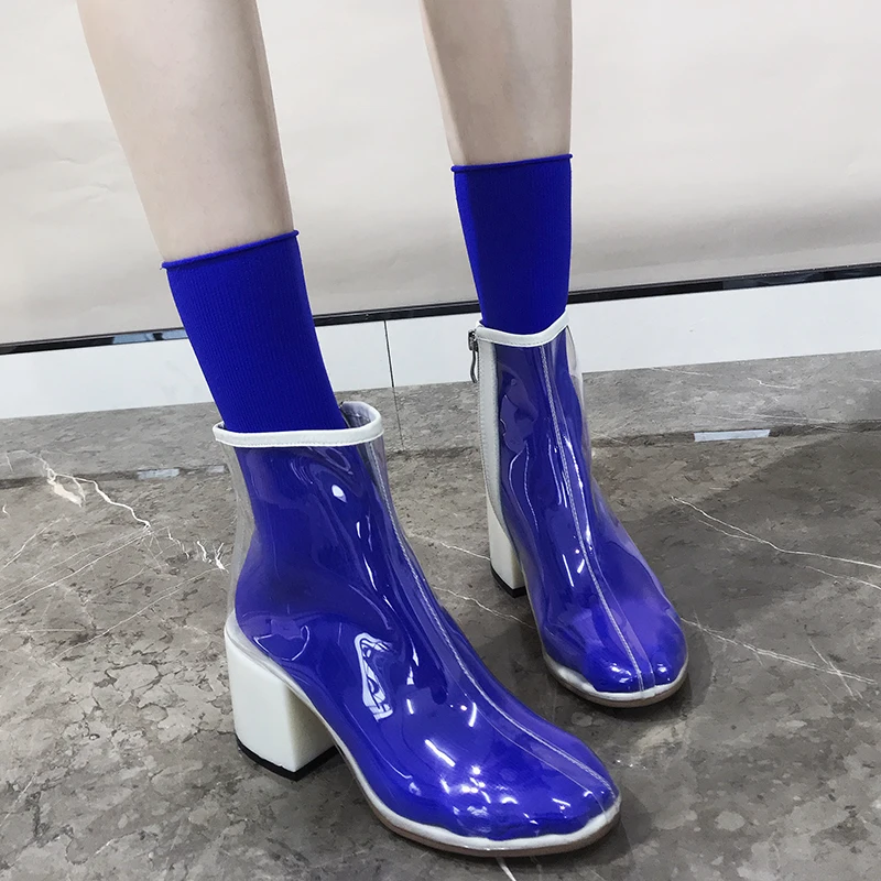 Женские прозрачные сандалии на высоком каблуке брендовые пляжные короткие