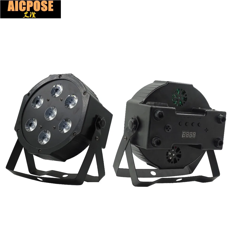 25 Угол большой объектив 7x12 Вт led Par огни RGBW 4в1 плоский par led dmx512 Дискотека профессиональный сценический dj оборудование