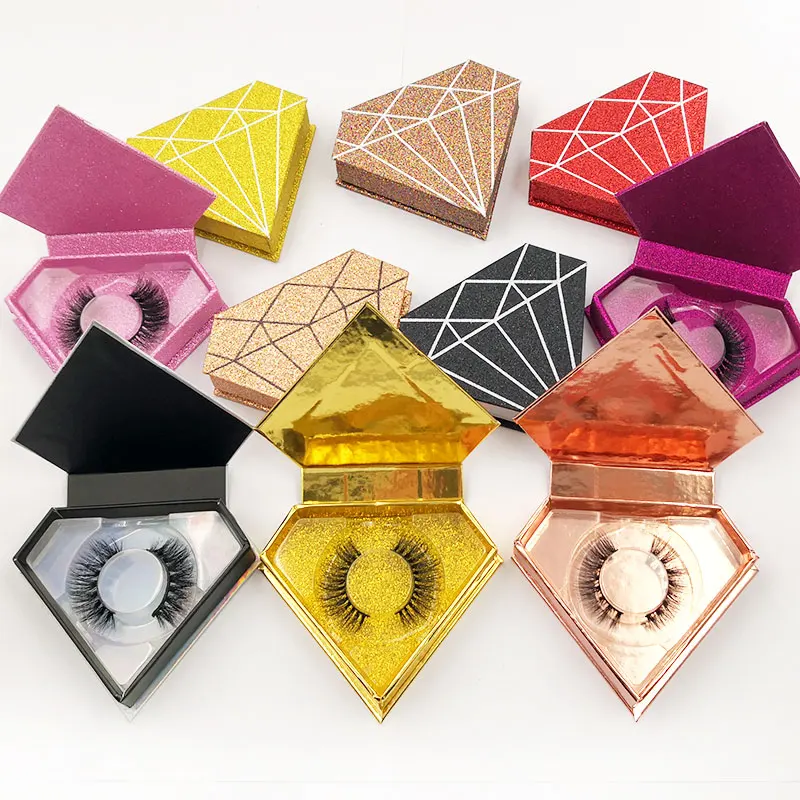 

NEW High quality diamond box Mink Eyelashes 3D Mink Lashes Thick HandMade Full Strip Lashes Cruelty Free Makeup Dramatic Lashes