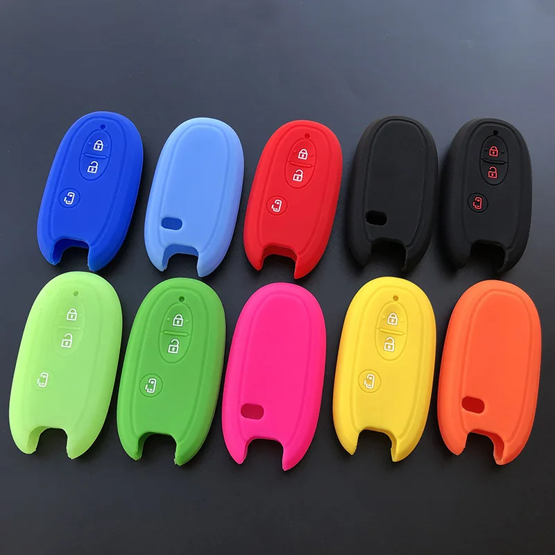 Rubber car Key Cover case protect skin For Suzuki Spacia Custom Concept KCar MPV Automatic door 3 button remote keyless entry | Автомобили